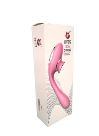 2 en 1 Stimulateur de clitoris avec langue et vibromasseur pour G USB flexible rose DISA - WS-NV025PNK